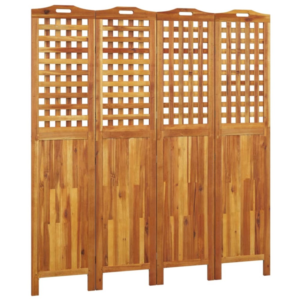 vidaXL Paravan de cameră 4 panouri 162x2x180 cm lemn masiv de acacia
