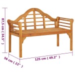 vidaXL Bancă de grădină, 125 cm, lemn masiv de acacia