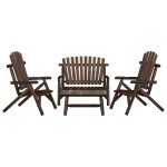 vidaXL Set mobilier de grădină, 4 piese, lemn masiv de molid vidaXL Set mobilier de grădină, 4 piese, lemn masiv de molid