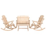 vidaXL Set mobilier de grădină, 4 piese, lemn masiv de molid vidaXL Set mobilier de grădină, 4 piese, lemn masiv de molid