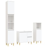 vidaXL Set dulapuri de baie, 3 piese, alb, lemn prelucrat vidaXL Set dulapuri de baie, 3 piese, alb, lemn prelucrat