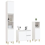 vidaXL Set dulapuri de baie, 3 piese, alb, lemn prelucrat vidaXL Set dulapuri de baie, 3 piese, alb, lemn prelucrat