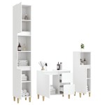 vidaXL Set dulapuri de baie, 3 piese, alb, lemn prelucrat vidaXL Set dulapuri de baie, 3 piese, alb, lemn prelucrat