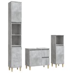 vidaXL Set dulapuri de baie, 3 piese, gri beton, lemn prelucrat vidaXL Set dulapuri de baie, 3 piese, gri beton, lemn prelucrat