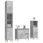 vidaXL Set dulapuri de baie, 3 piese, gri beton, lemn prelucrat vidaXL Set dulapuri de baie, 3 piese, gri beton, lemn prelucrat