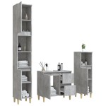 vidaXL Set dulapuri de baie, 3 piese, gri beton, lemn prelucrat vidaXL Set dulapuri de baie, 3 piese, gri beton, lemn prelucrat