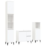 vidaXL Set dulapuri de baie, 3 piese, alb, lemn prelucrat vidaXL Set dulapuri de baie, 3 piese, alb, lemn prelucrat