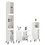 vidaXL Set dulapuri de baie, 3 piese, alb, lemn prelucrat vidaXL Set dulapuri de baie, 3 piese, alb, lemn prelucrat