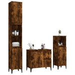vidaXL Set dulapuri de baie, 3 piese, stejar afumat, lemn prelucrat vidaXL Set dulapuri de baie, 3 piese, stejar afumat, lemn prelucrat