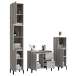 vidaXL Set dulapuri de baie, 3 piese, gri sonoma, lemn prelucrat vidaXL Set dulapuri de baie, 3 piese, gri sonoma, lemn prelucrat