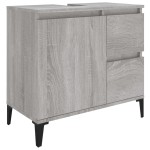 vidaXL Set dulapuri de baie, 3 piese, gri sonoma, lemn prelucrat vidaXL Set dulapuri de baie, 3 piese, gri sonoma, lemn prelucrat