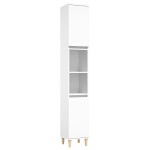 vidaXL Set mobilier de baie, 3 piese, alb, lemn compozit vidaXL Set mobilier de baie, 3 piese, alb, lemn compozit