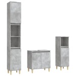 vidaXL Set mobilier de baie, 3 piese, gri beton, lemn compozit vidaXL Set mobilier de baie, 3 piese, gri beton, lemn compozit