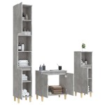 vidaXL Set mobilier de baie, 3 piese, gri beton, lemn compozit vidaXL Set mobilier de baie, 3 piese, gri beton, lemn compozit