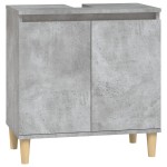 vidaXL Set mobilier de baie, 3 piese, gri beton, lemn compozit vidaXL Set mobilier de baie, 3 piese, gri beton, lemn compozit