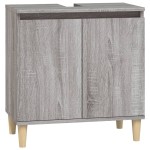 vidaXL Set mobilier de baie, 3 piese, gri sonoma, lemn prelucrat vidaXL Set mobilier de baie, 3 piese, gri sonoma, lemn prelucrat