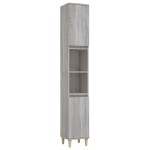 vidaXL Set mobilier de baie, 3 piese, gri sonoma, lemn prelucrat vidaXL Set mobilier de baie, 3 piese, gri sonoma, lemn prelucrat