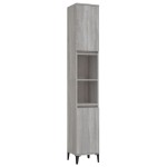 vidaXL Set mobilier de baie, 3 piese, gri sonoma, lemn prelucrat vidaXL Set mobilier de baie, 3 piese, gri sonoma, lemn prelucrat
