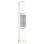 vidaXL Set mobilier de baie, 3 piese, alb, lemn compozit vidaXL Set mobilier de baie, 3 piese, alb, lemn compozit