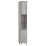 vidaXL Set mobilier de baie, 3 piese, gri sonoma, lemn prelucrat vidaXL Set mobilier de baie, 3 piese, gri sonoma, lemn prelucrat
