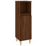 vidaXL Set mobilier de baie, 3 piese, stejar maro, lemn prelucrat