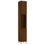 vidaXL Set mobilier de baie, 3 piese, stejar maro, lemn prelucrat