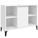 vidaXL Set mobilier de baie, 3 piese, alb, lemn compozit vidaXL Set mobilier de baie, 3 piese, alb, lemn compozit