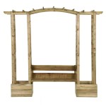 vidaXL Pergolă de grădină cu bancă și jardiniere lemn masiv pin tratat vidaXL Pergolă de grădină cu bancă și jardiniere lemn masiv pin tratat