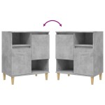 vidaXL Dulapuri, 2 buc, gri beton, 60x35x70 cm, lemn prelucrat