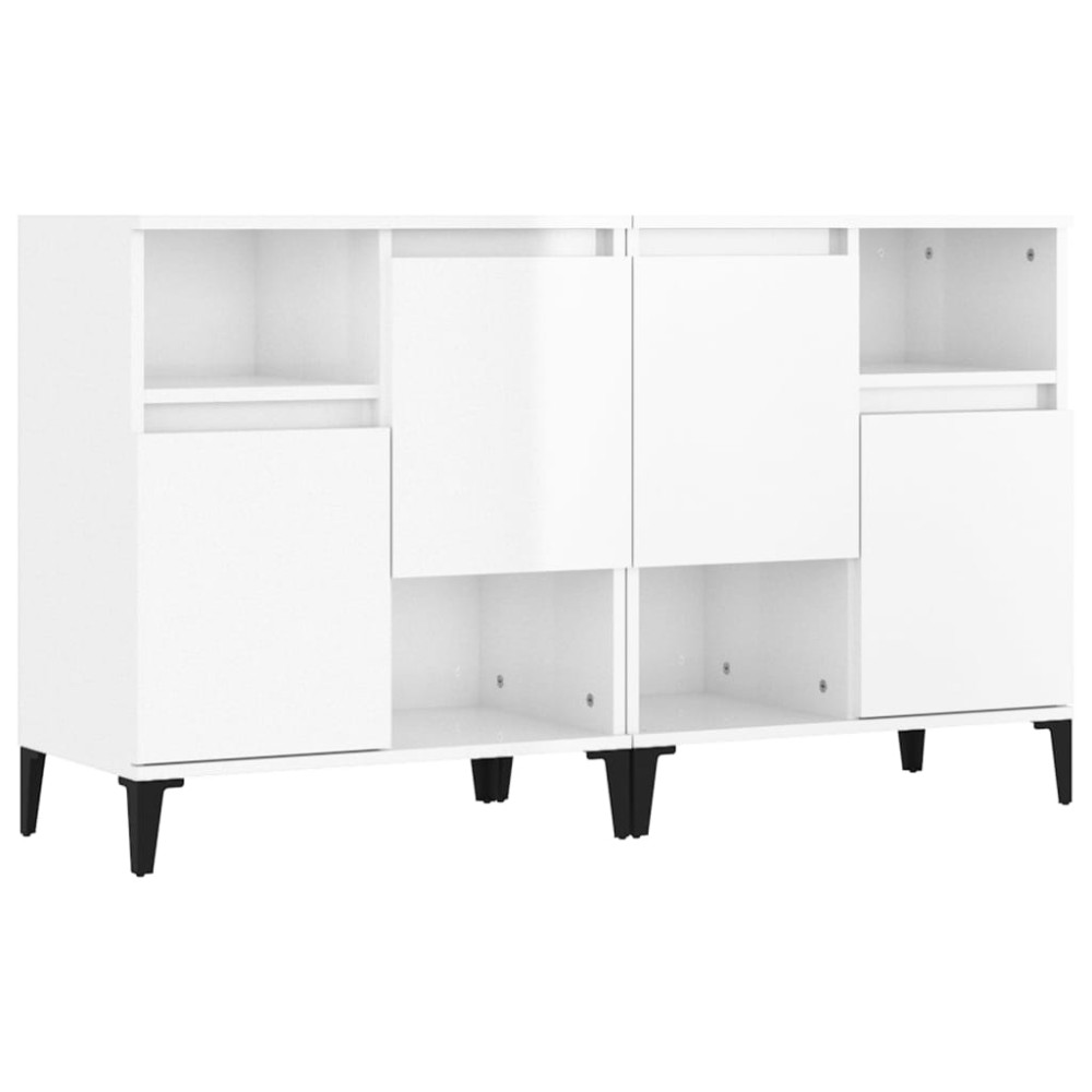 vidaXL Dulapuri, 2 buc, alb extralucios, 60x35x70 cm, lemn prelucrat