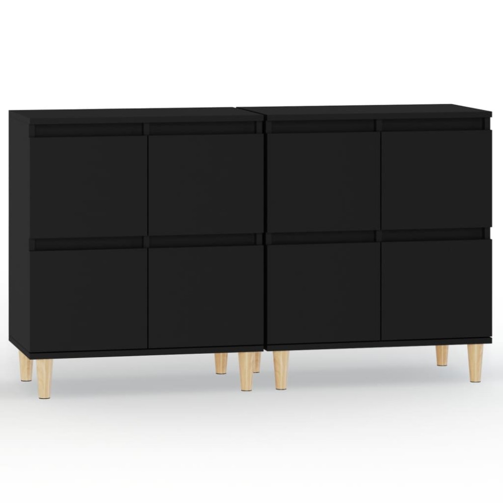 vidaXL Dulapuri, 2 buc, negru, 60x35x70 cm, lemn prelucrat