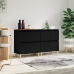 vidaXL Dulapuri, 2 buc, negru, 60x35x70 cm, lemn prelucrat vidaXL Dulapuri, 2 buc, negru, 60x35x70 cm, lemn prelucrat