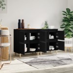 vidaXL Dulapuri, 2 buc, negru, 60x35x70 cm, lemn prelucrat vidaXL Dulapuri, 2 buc, negru, 60x35x70 cm, lemn prelucrat