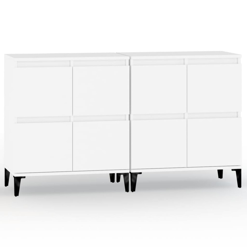 vidaXL Dulapuri, 2 buc, alb, 60x35x70 cm, lemn prelucrat