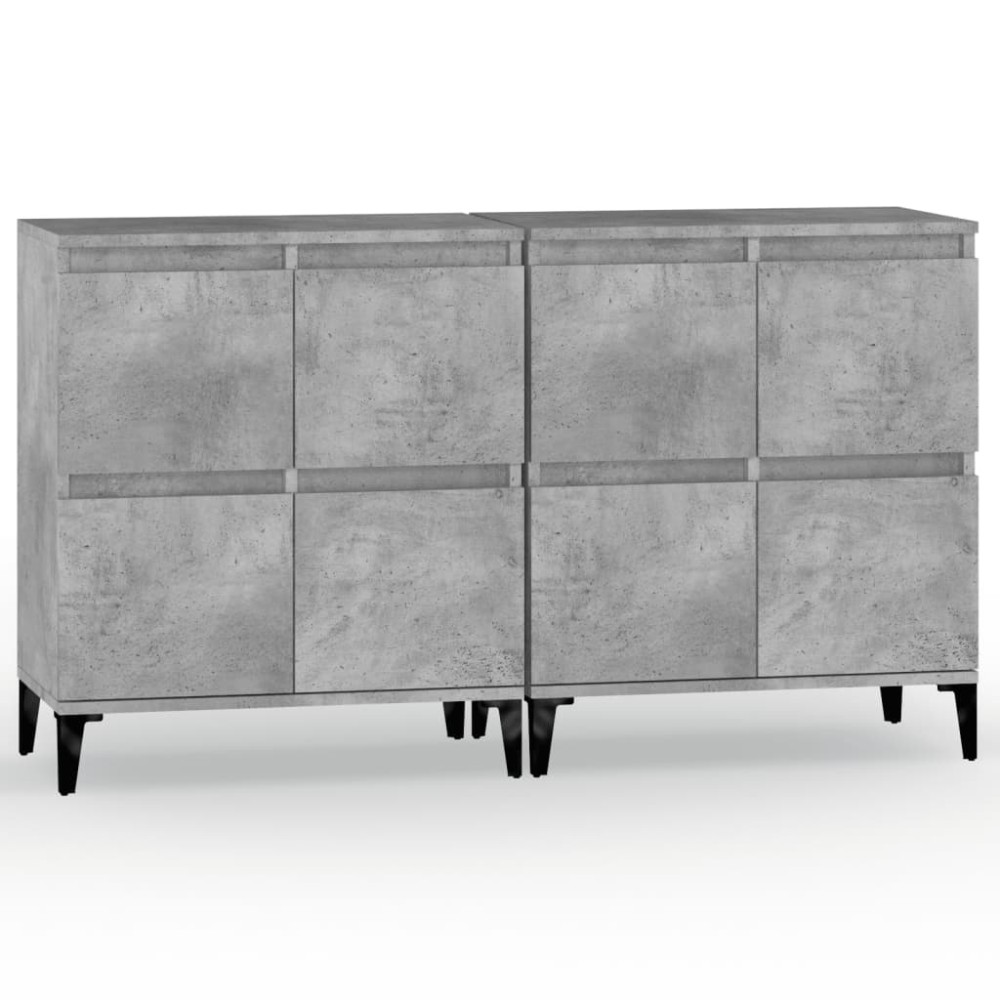 vidaXL Dulapuri, 2 buc, gri beton, 60x35x70 cm, lemn prelucrat