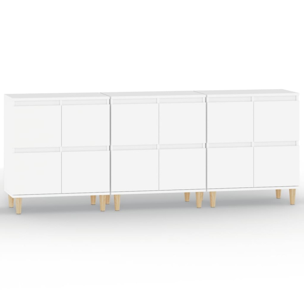 vidaXL Dulapuri, 3 buc, alb, 60x35x70 cm, lemn prelucrat