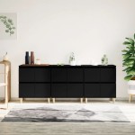 vidaXL Dulapuri, 3 buc, negru, 60x35x70 cm, lemn prelucrat vidaXL Dulapuri, 3 buc, negru, 60x35x70 cm, lemn prelucrat