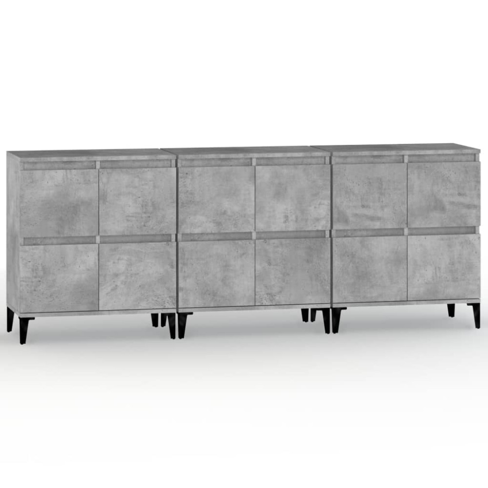 vidaXL Dulapuri, 3 buc, gri beton, 60x35x70 cm, lemn prelucrat