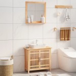 vidaXL Set mobilier de baie, 2 piese, lemn masiv de nuc vidaXL Set mobilier de baie, 2 piese, lemn masiv de nuc