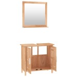 vidaXL Set mobilier de baie, 2 piese, lemn masiv de nuc vidaXL Set mobilier de baie, 2 piese, lemn masiv de nuc