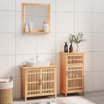 vidaXL Set mobilier de baie, 3 piese, lemn masiv de nuc vidaXL Set mobilier de baie, 3 piese, lemn masiv de nuc