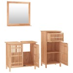 vidaXL Set mobilier de baie, 3 piese, lemn masiv de nuc vidaXL Set mobilier de baie, 3 piese, lemn masiv de nuc