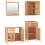 vidaXL Set mobilier de baie, 4 piese, lemn masiv de nuc