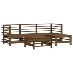 vidaXL Set mobilier grădină cu perne, 5 piese, maro miere, lemn masiv