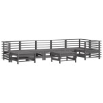 vidaXL Set mobilier grădină cu perne, 8 piese, gri, lemn masiv