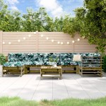 vidaXL Set mobilier de grădină cu perne, 8 piese, lemn de pin tratat vidaXL Set mobilier de grădină cu perne, 8 piese, lemn de pin tratat