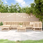 vidaXL Set mobilier de grădină cu perne, 8 piese, lemn masiv vidaXL Set mobilier de grădină cu perne, 8 piese, lemn masiv