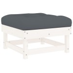 vidaXL Set mobilier de grădină cu perne, 8 piese, alb, lemn masiv