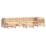 vidaXL Set mobilier de grădină cu perne, 8 piese, lemn masiv vidaXL Set mobilier de grădină cu perne, 8 piese, lemn masiv