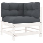 vidaXL Set mobilier de grădină cu perne, 8 piese, alb, lemn masiv